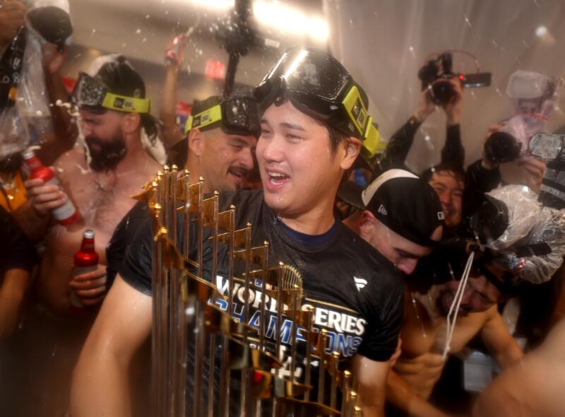 Dodgers celebrate winning the World Series