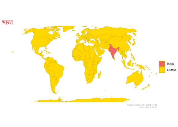 Map of India vs the rest of the world