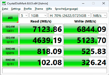 Crystal Disk Mark: Das Tool misst die Lese- und Schreibgeschwindigkeit von Festplatten und SSDs. Sie erfahren, ob ein Laufwerk die erwartete Leistung tatsächlich bringt.