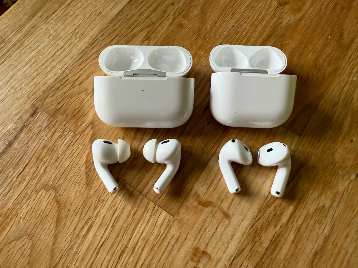 Airpods 4 bredvid AirPods Pro 