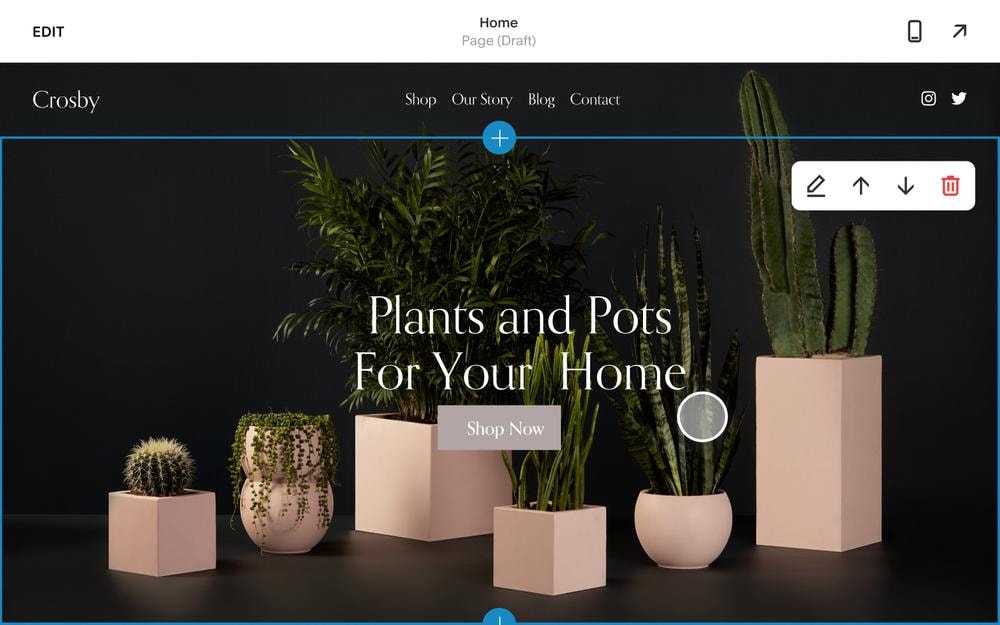 squarespace interface