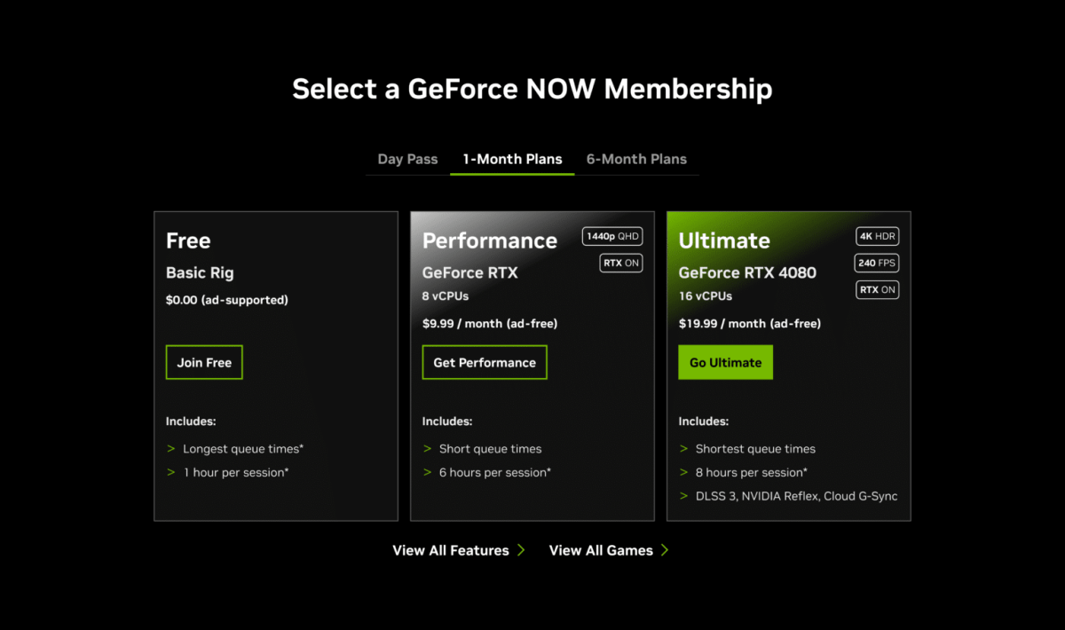 geforce now tiers nvidia