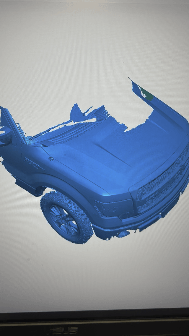 Einstar Vega large object scan with some measurements. Very good accuracy observed! 