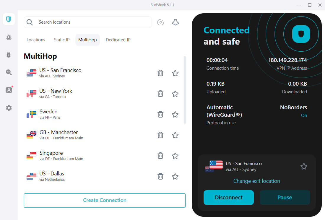 Surfshark – Best VPN for multi-hop