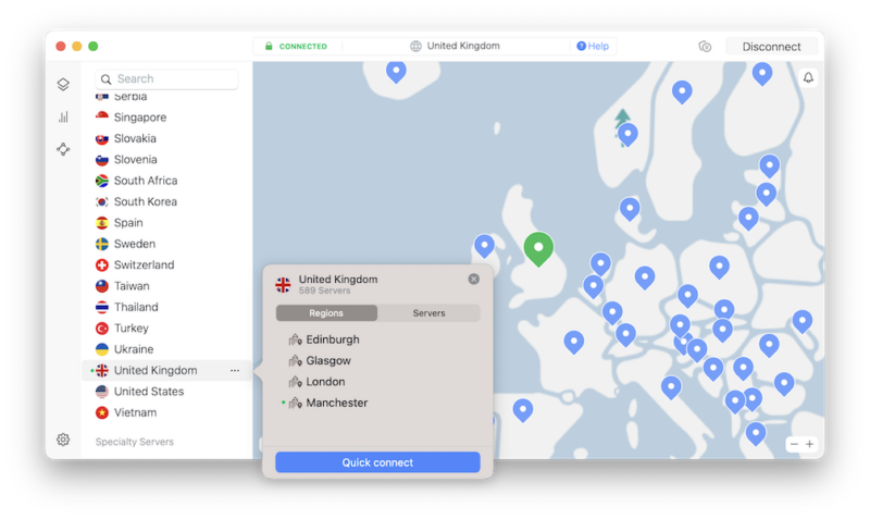 nordvpn uk servers