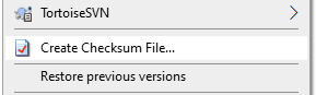 Creating a checksum file