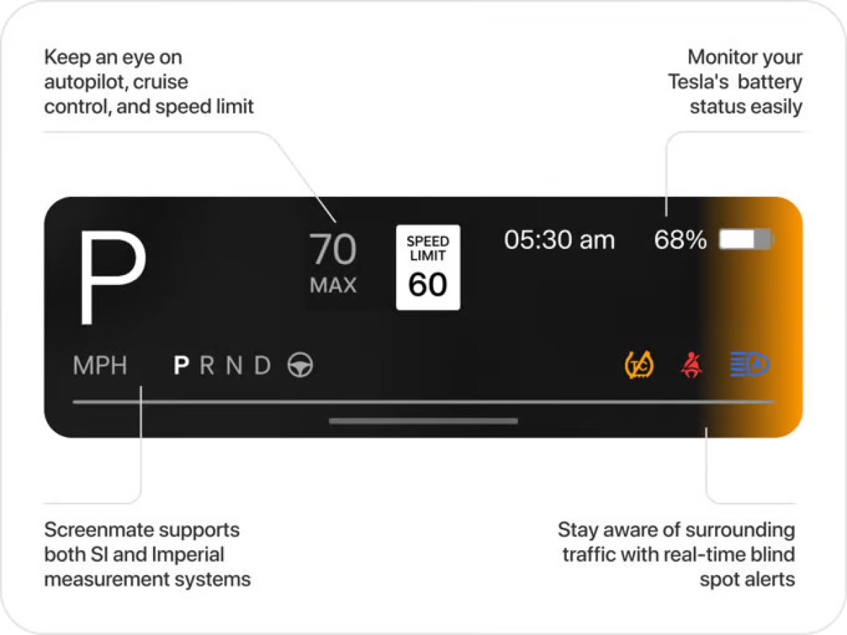 The top dock/dashboard for Screenmate.