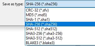 Choosing the checksum type