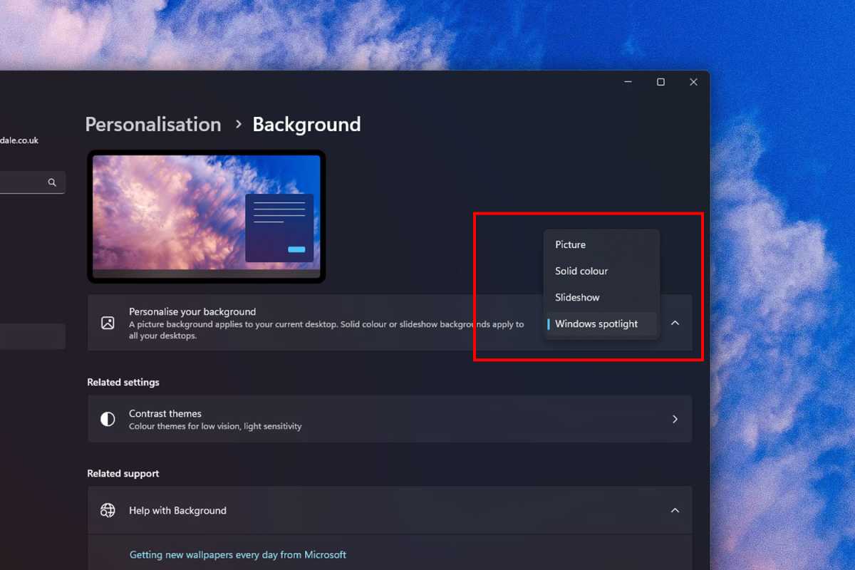 Windows 11 setting to disable lock screen and background ads screenshot