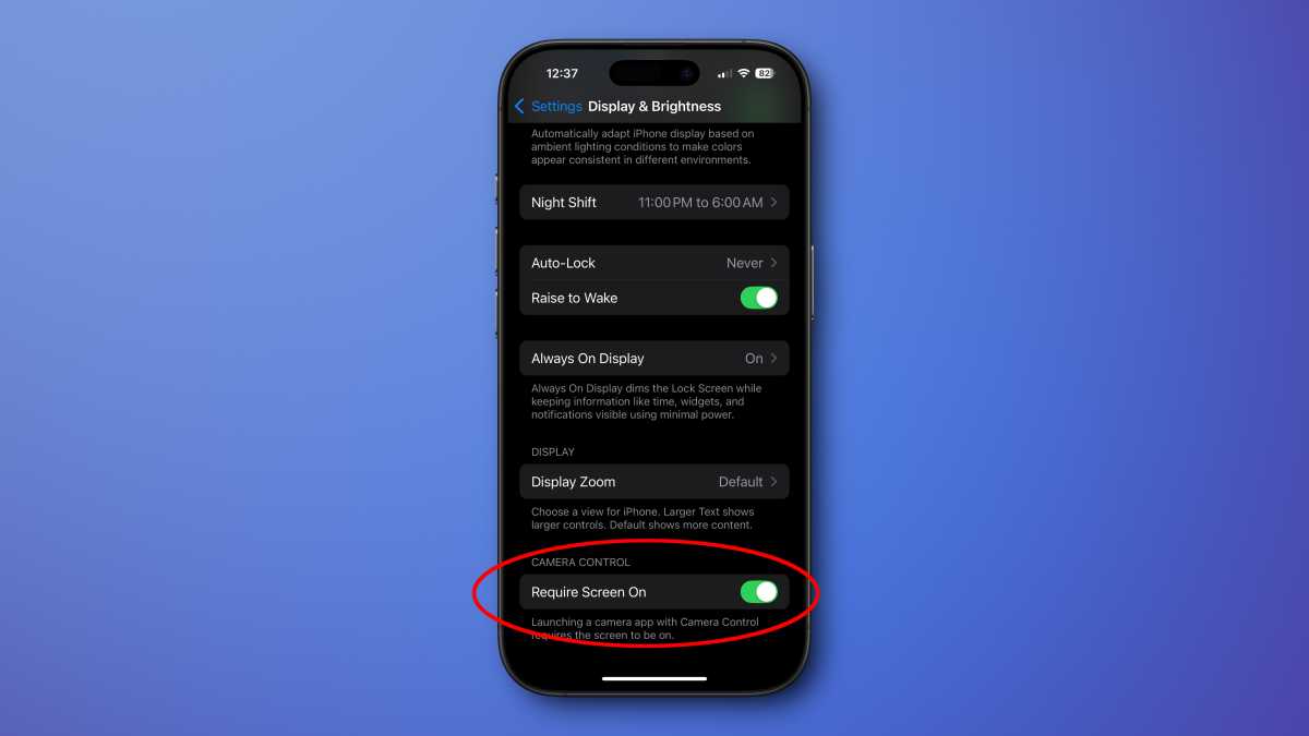 iOS 18 require screen on