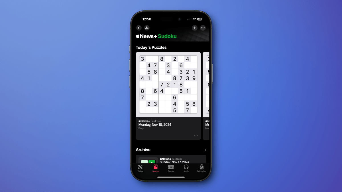 iOS 18.2 Sudoku