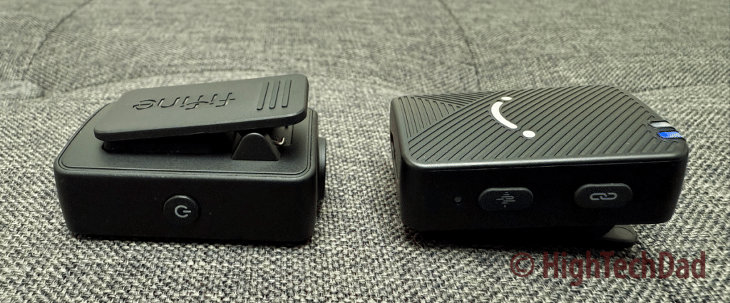 Two mics side view - FiFine M9 Dual Lavalier Microphones - HighTechDad Review