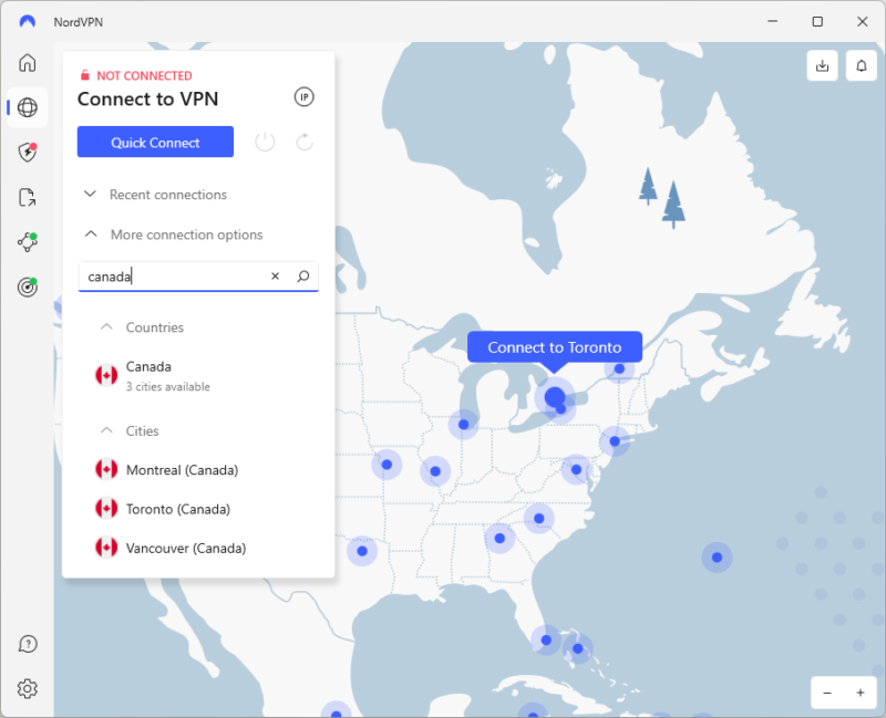 nordvpn connecting to canada