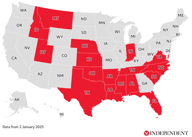 Porn restricted states in the US