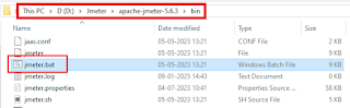 open jmeter batch file to initiate apache jmeter