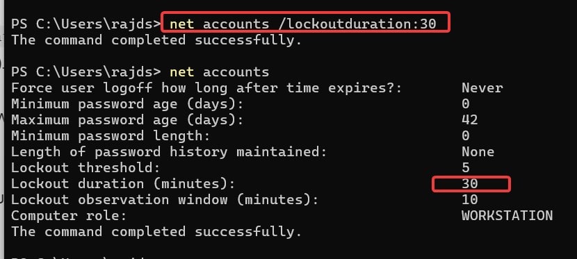 Set Lockout Duration (Minutes Before Auto Unlock)