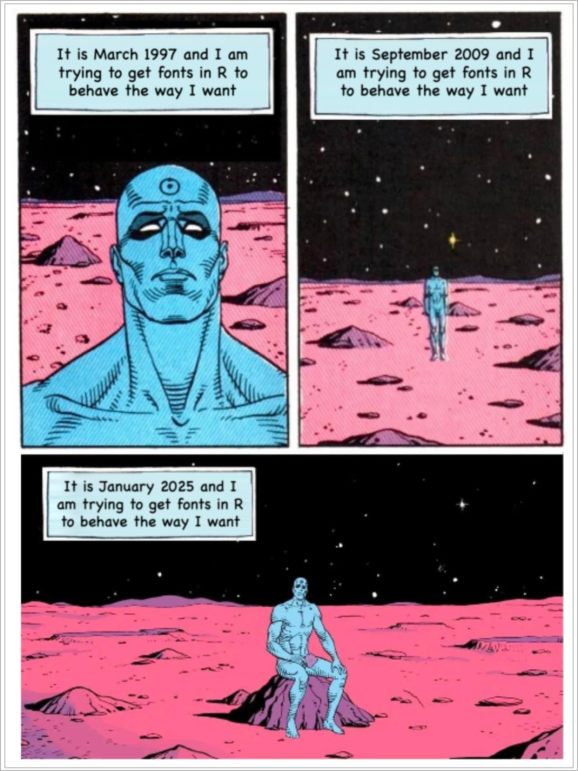 Dr Manhattan, the original overfull hbox.