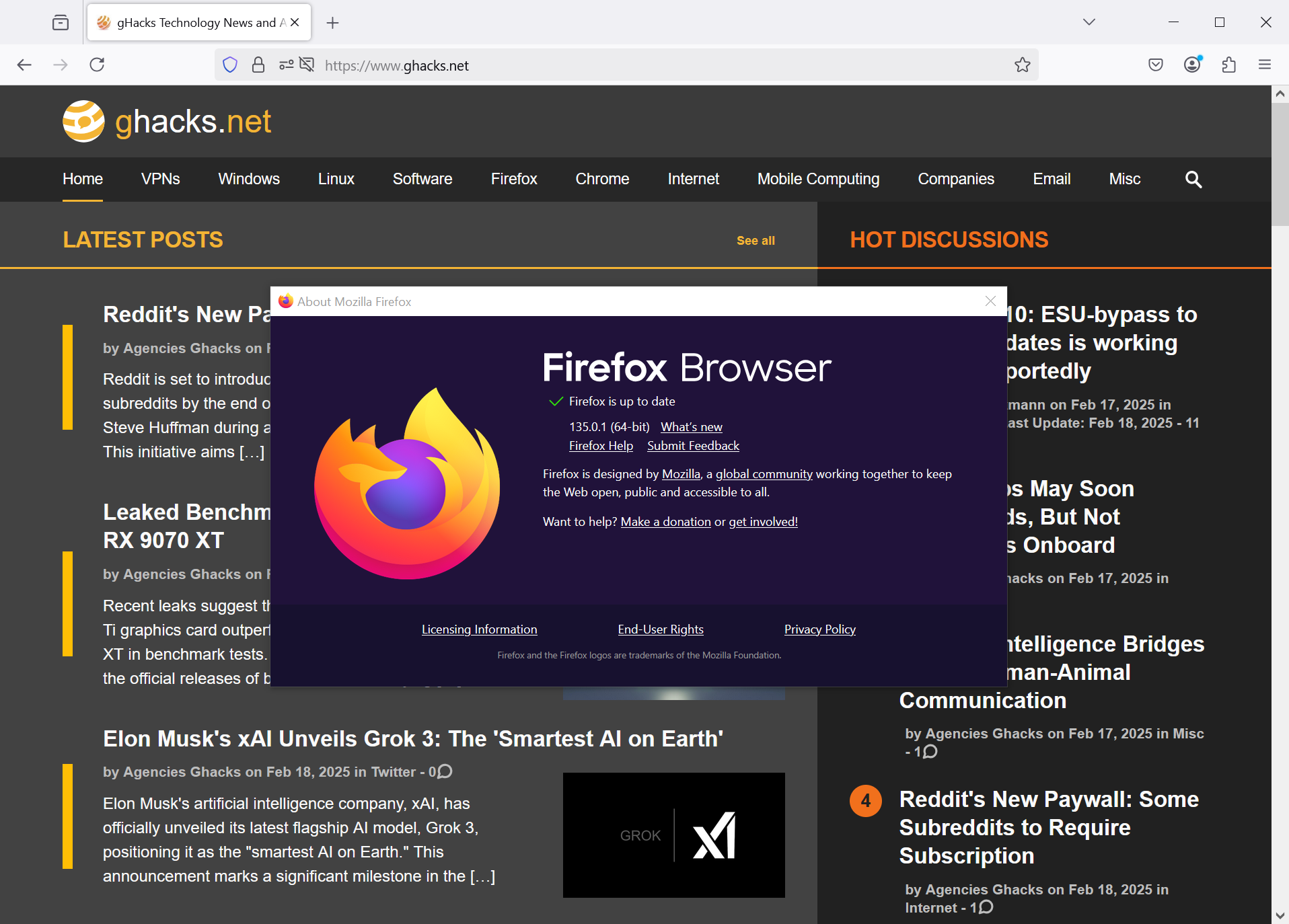 Firefox 135.0.1